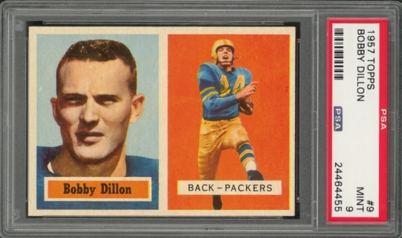 1957 Topps Football #9 Bobby Dillon – PSA MINT 9